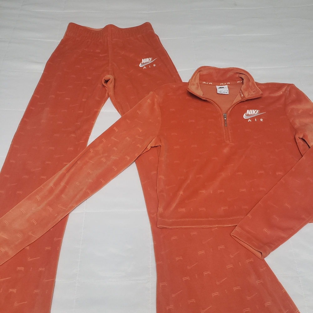 Nike Velour Tracksuit Burnt Orange sz S